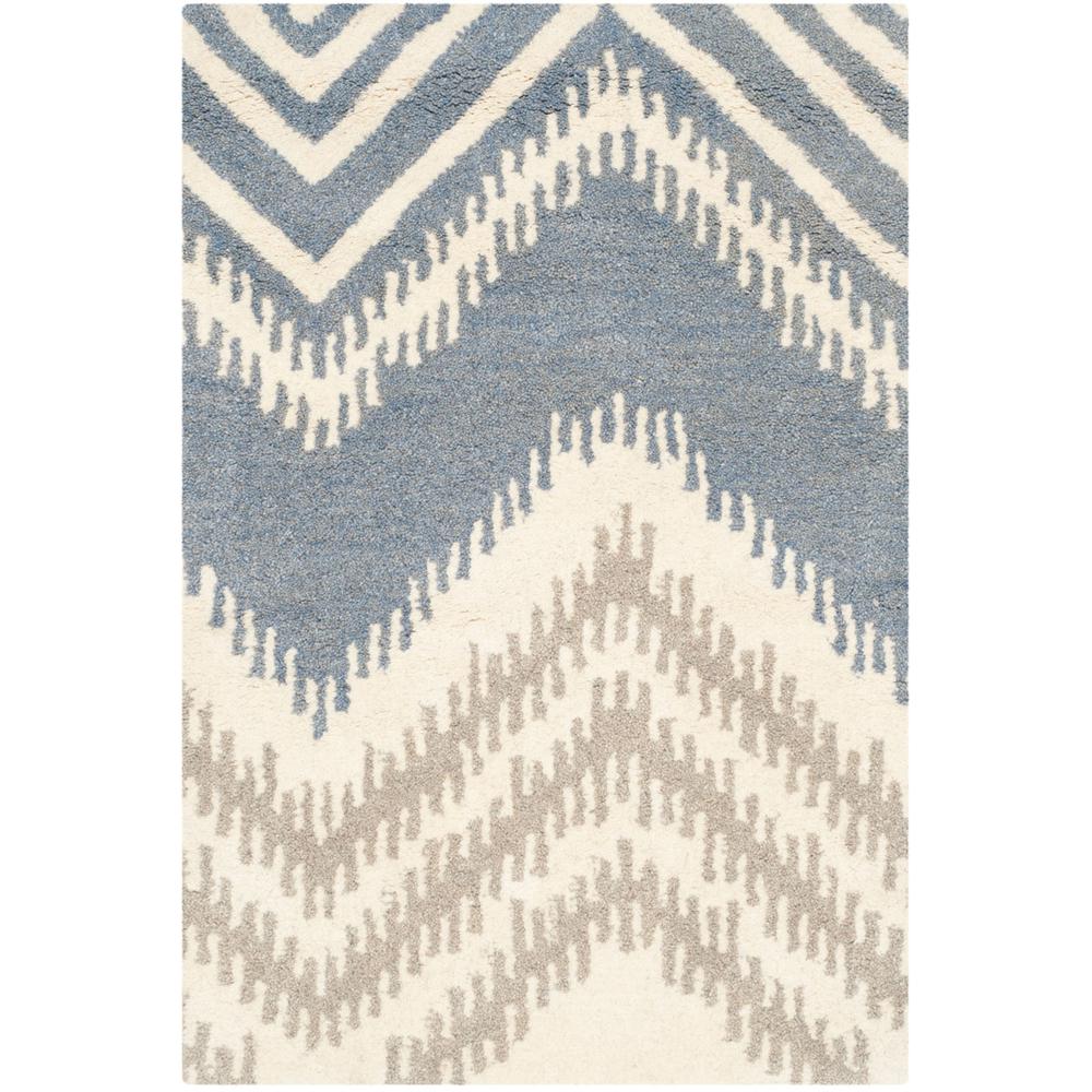 CAPRI, BLUE / IVORY, 2' X 3', Area Rug. Picture 1