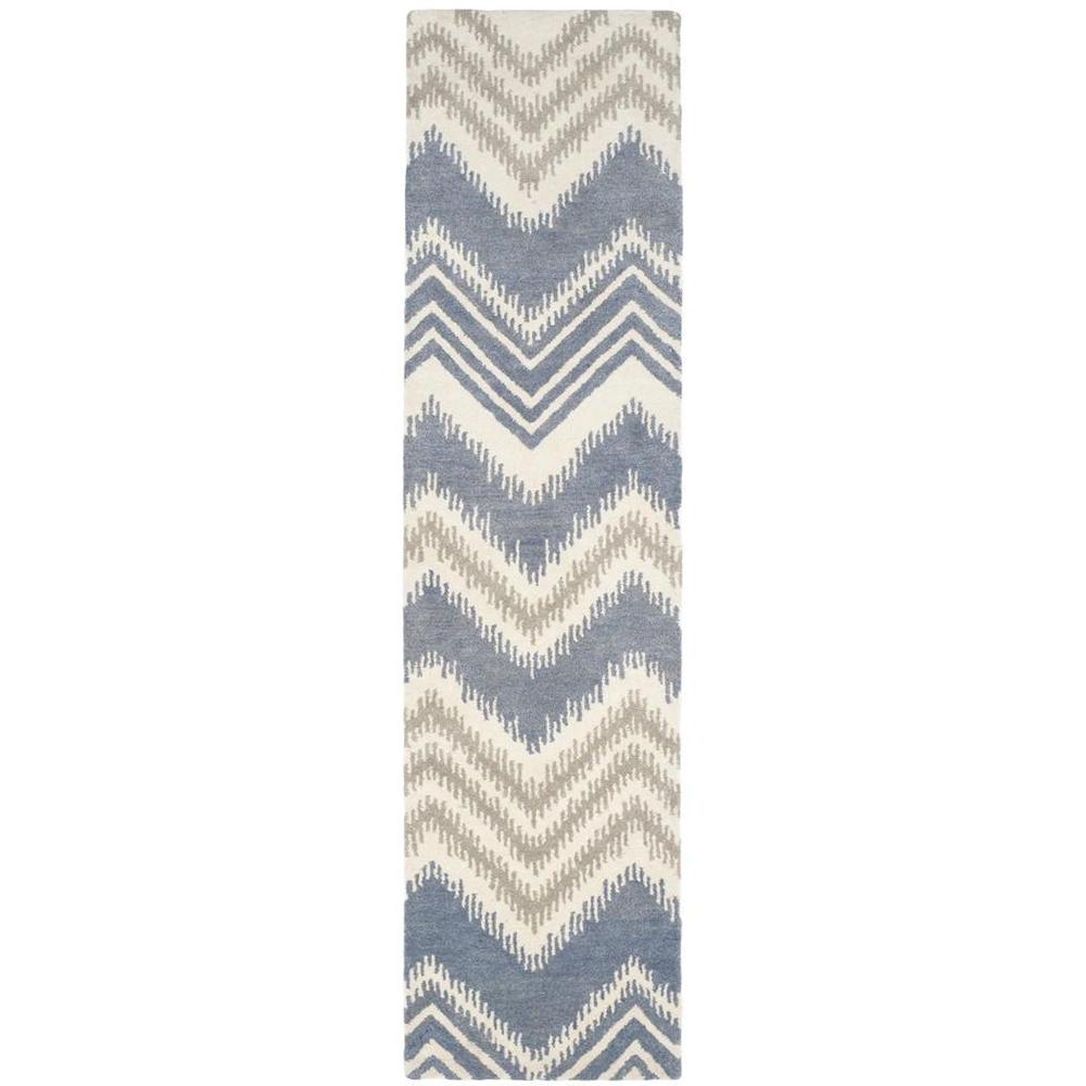 CAPRI, BLUE / IVORY, 2'-3" X 9', Area Rug. Picture 1