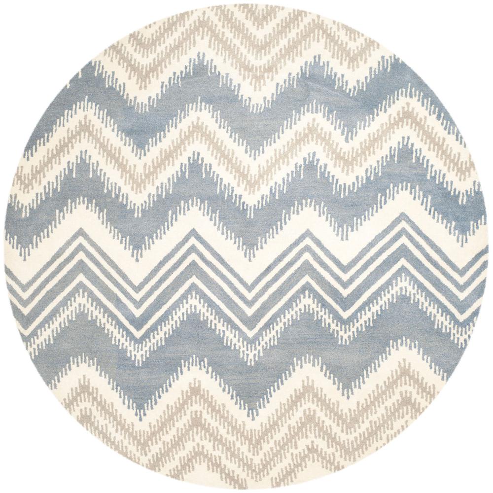 CAPRI, BLUE / IVORY, 7' X 7' Round, Area Rug. Picture 1