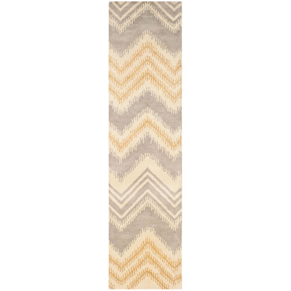 CAPRI, GREY / GOLD, 2'-3" X 9', Area Rug. Picture 1