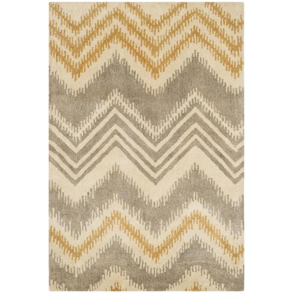 CAPRI, GREY / GOLD, 4' X 6', Area Rug. Picture 1