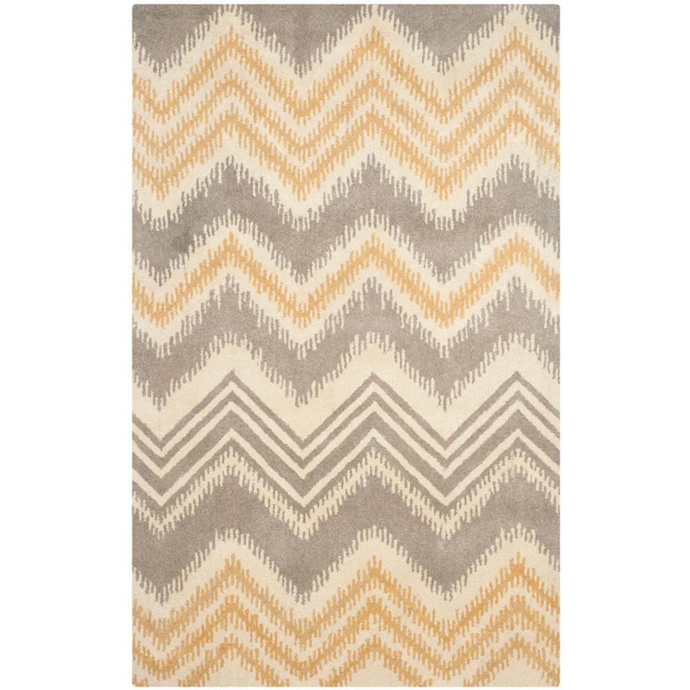 CAPRI, GREY / GOLD, 5' X 8', Area Rug. Picture 1