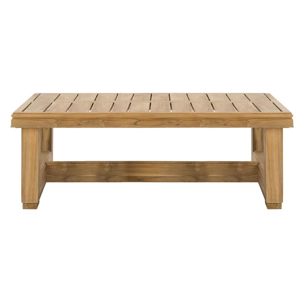 Couture Montford Contemporary Teak Coffee Table, Natural Teak. Picture 1
