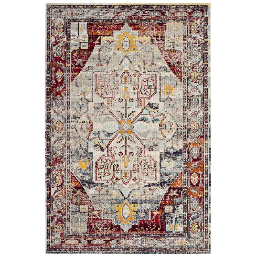 CRYSTAL, LIGHT BLUE / RED, 5' X 8', Area Rug. Picture 1