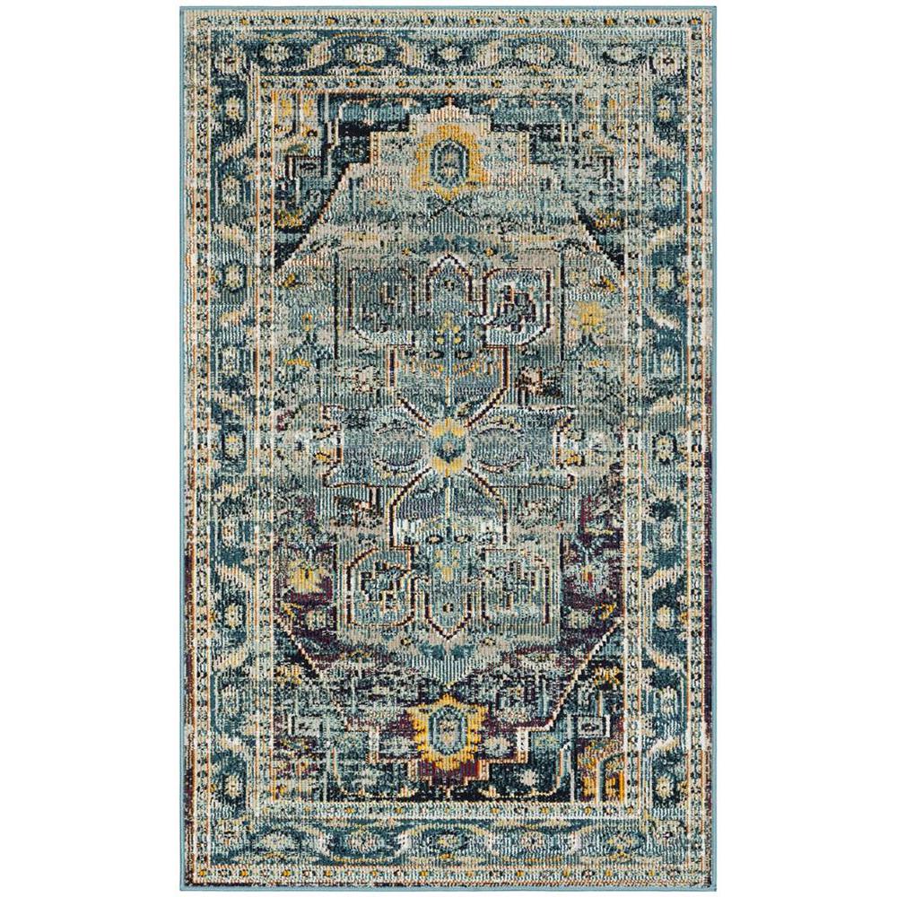CRYSTAL, TEAL / PURPLE, 3' X 5', Area Rug. Picture 1