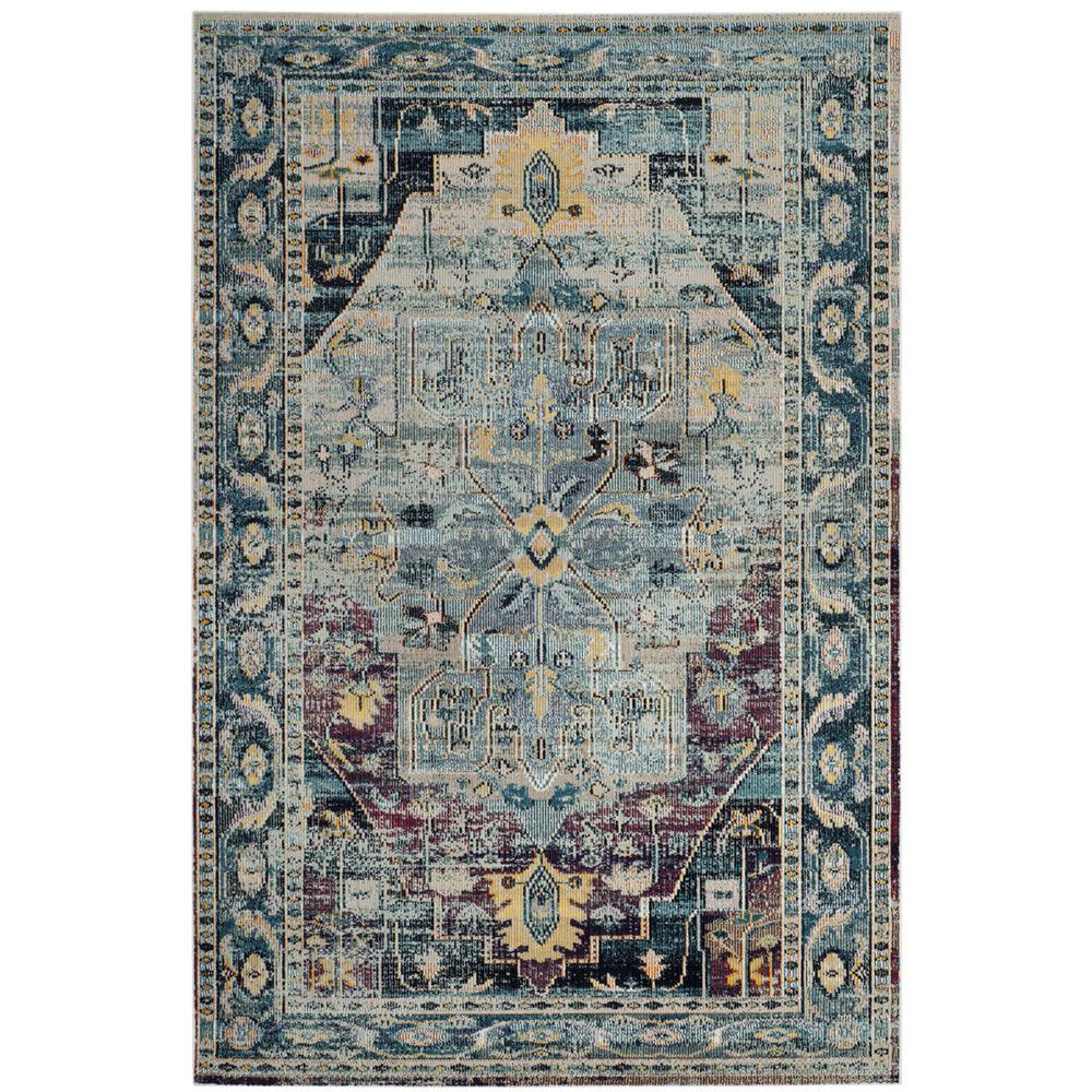 CRYSTAL, TEAL / PURPLE, 5' X 8', Area Rug. Picture 1