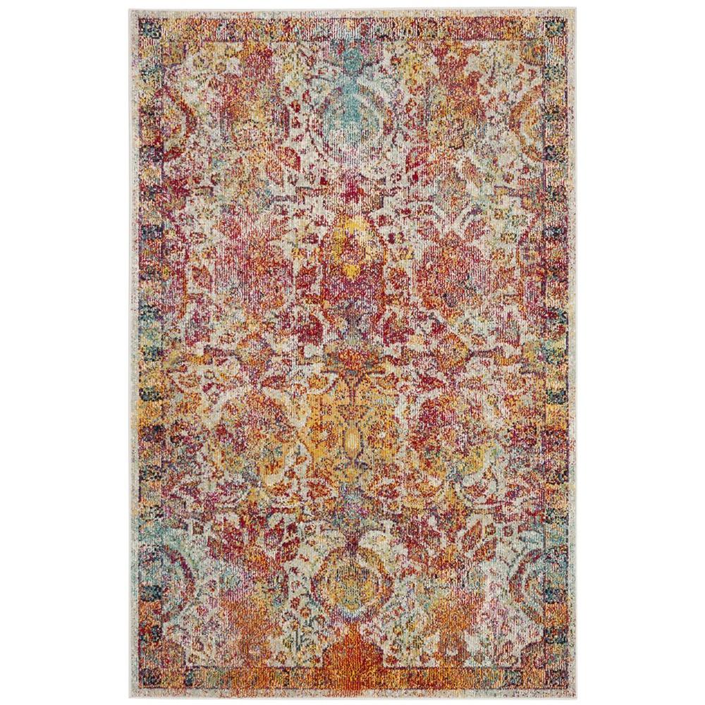 CRYSTAL, LIGHT BLUE / ORANGE, 4' X 6', Area Rug, CRS505A-4. Picture 1