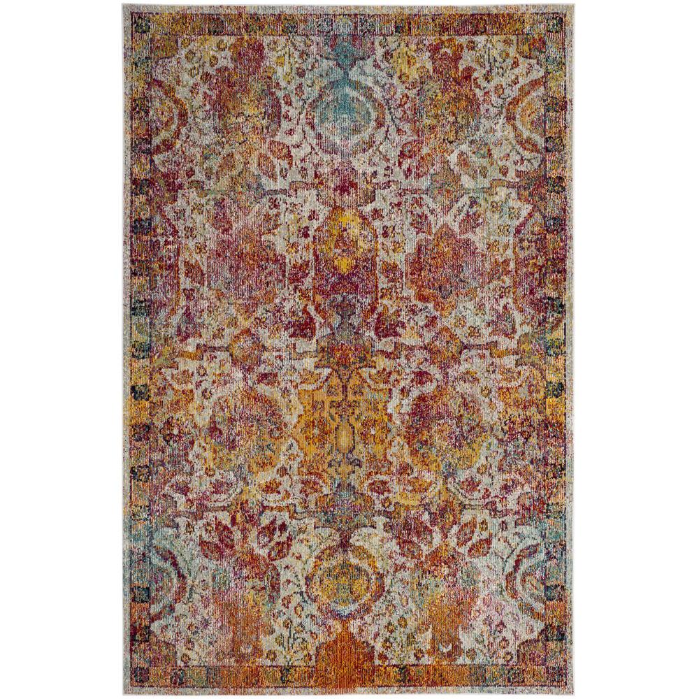CRYSTAL, LIGHT BLUE / ORANGE, 5' X 8', Area Rug, CRS505A-5. Picture 1