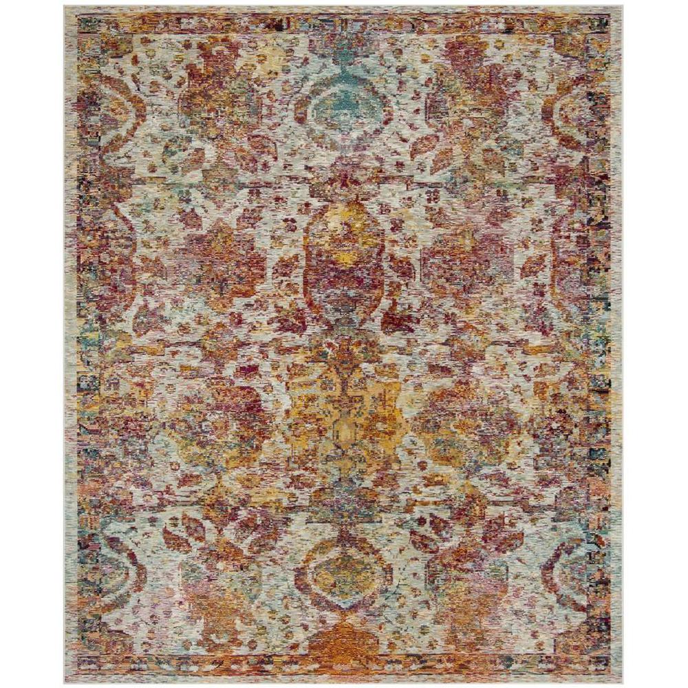 CRYSTAL, LIGHT BLUE / ORANGE, 8' X 10', Area Rug, CRS505A-8. Picture 1