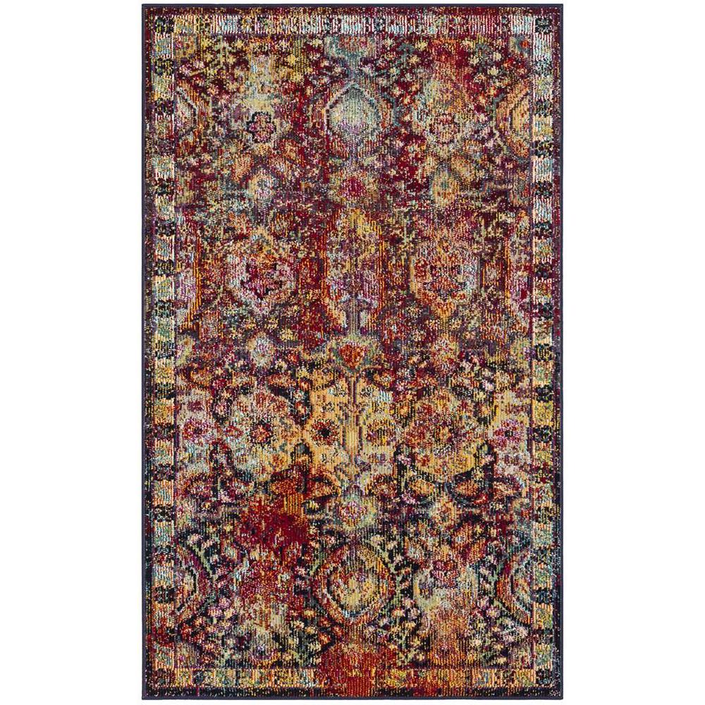 CRYSTAL, NAVY / ORANGE, 3' X 5', Area Rug. Picture 1