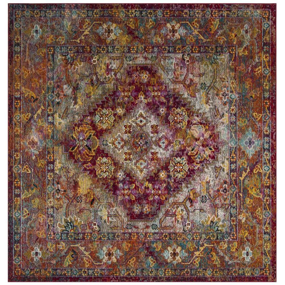 CRYSTAL, LIGHT BLUE / FUCHSIA, 7' X 7' Square, Area Rug, CRS507B-7SQ. Picture 1