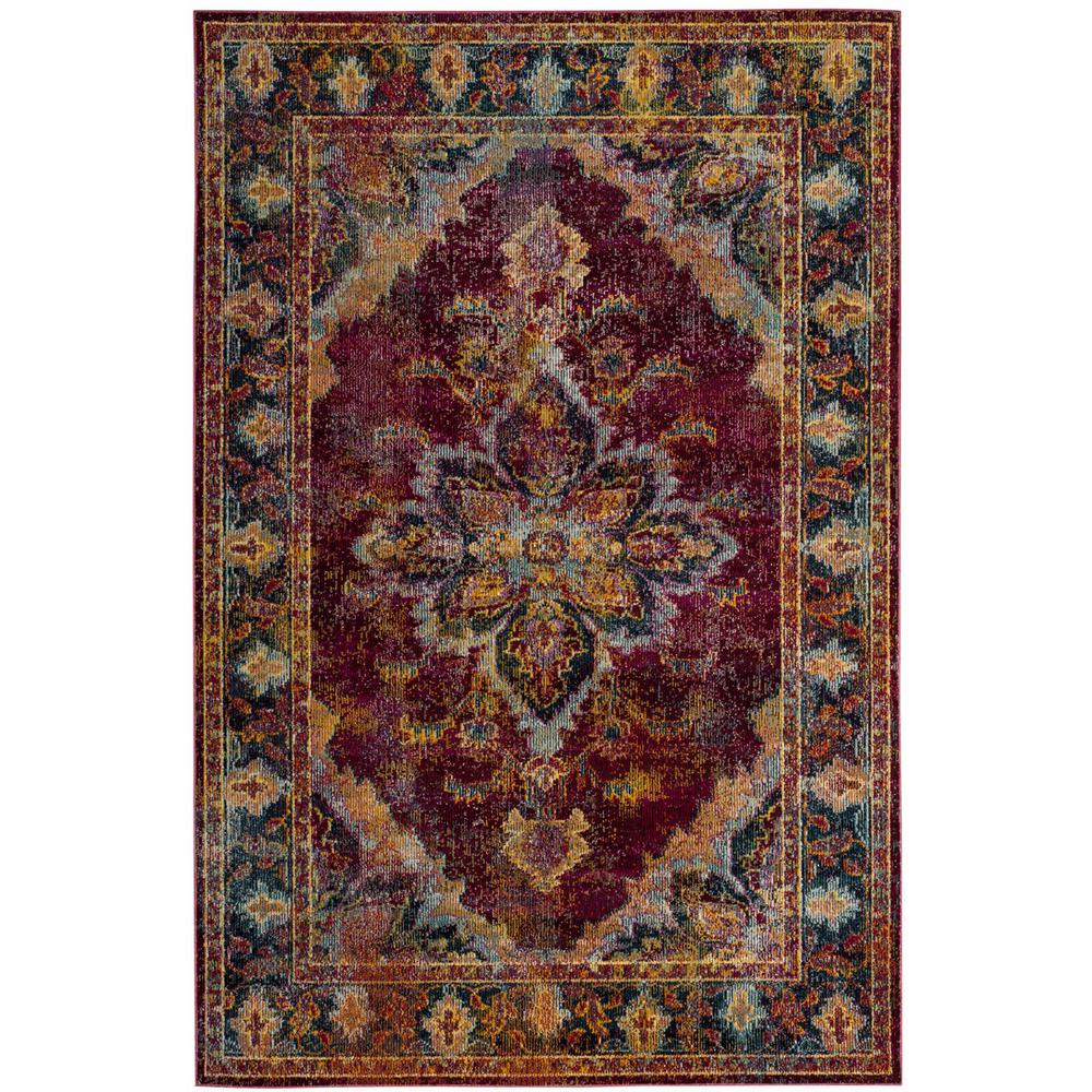 CRYSTAL, RUBY / NAVY, 5' X 8', Area Rug. Picture 1