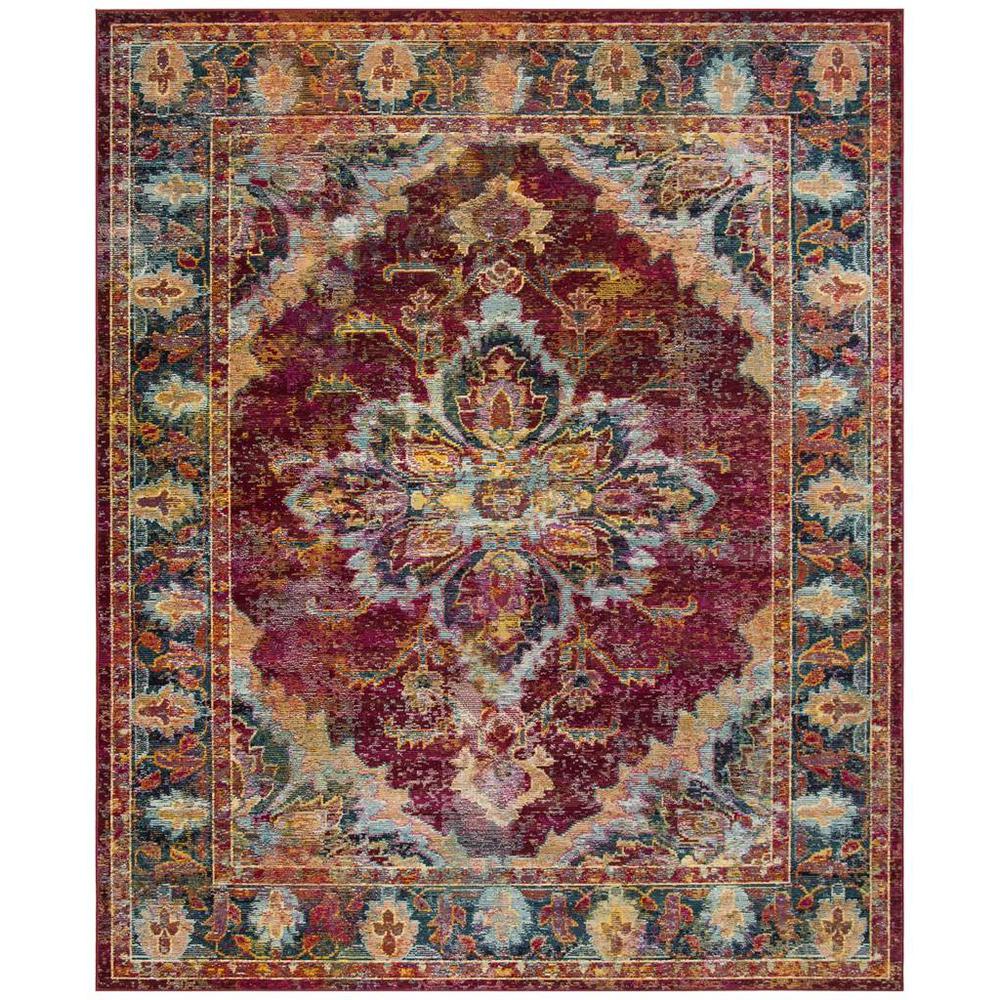 CRYSTAL, RUBY / NAVY, 8' X 10', Area Rug. Picture 1