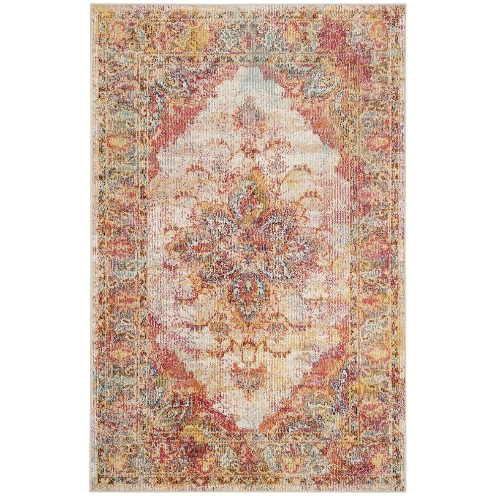 CRYSTAL, CREAM / ROSE, 4' X 6', Area Rug. Picture 1