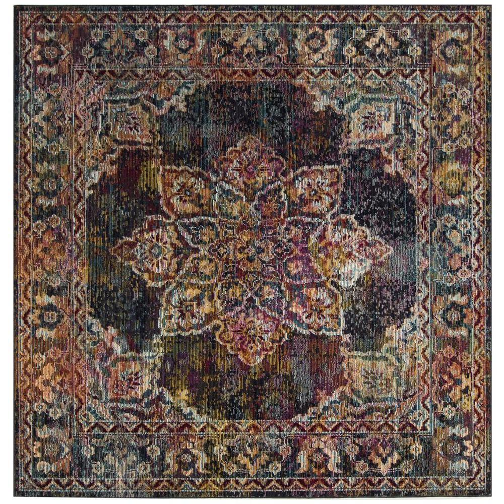 CRYSTAL, NAVY / LIGHT BLUE, 7' X 7' Square, Area Rug, CRS513H-7SQ. Picture 1