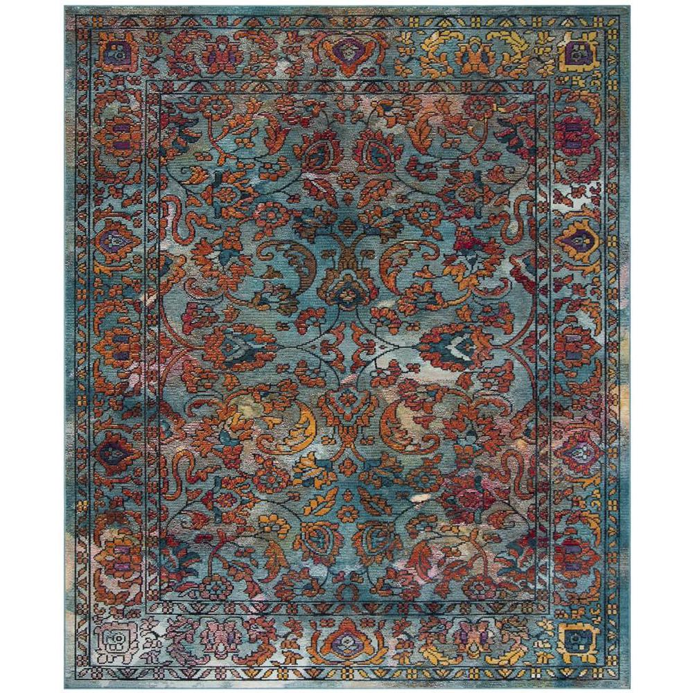 CRYSTAL, LIGHT BLUE / ORANGE, 8' X 10', Area Rug, CRS515A-8. Picture 1