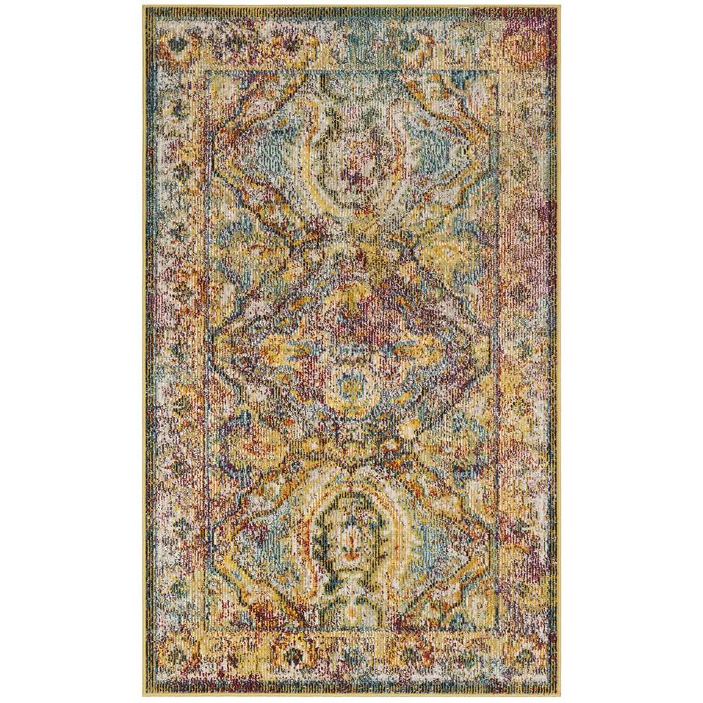 CRYSTAL, LIGHT BLUE / ORANGE, 3' X 5', Area Rug, CRS516A-3. Picture 1