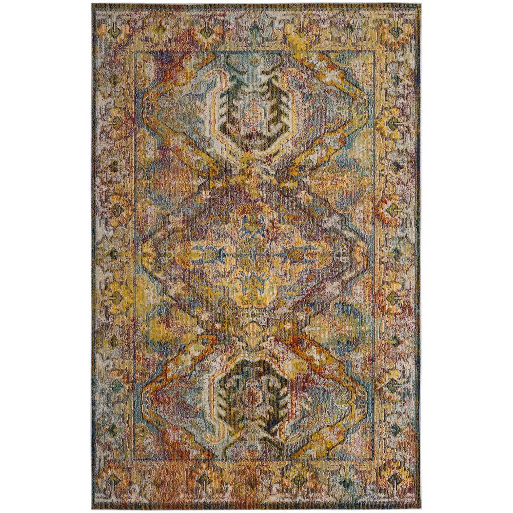 CRYSTAL, LIGHT BLUE / ORANGE, 5' X 8', Area Rug, CRS516A-5. Picture 1