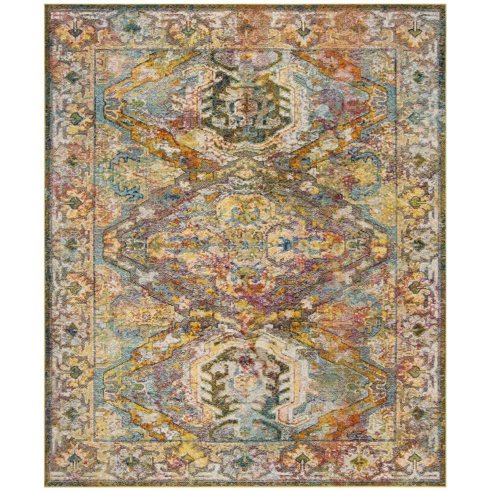 CRYSTAL, LIGHT BLUE / ORANGE, 8' X 10', Area Rug, CRS516A-8. Picture 1