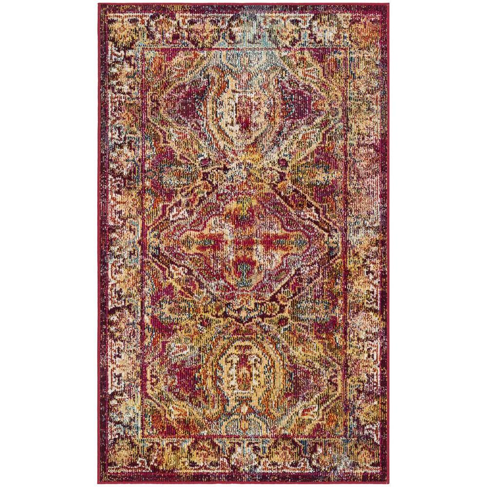 CRYSTAL, FUCHSIA / LIGHT BLUE, 3' X 5', Area Rug. Picture 1