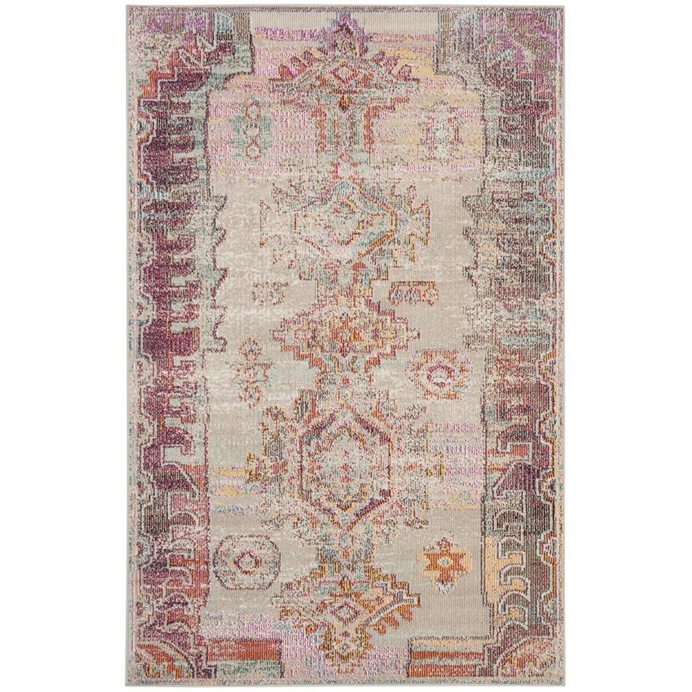 CRYSTAL, LIGHT GREY / PURPLE, 4' X 6', Area Rug. Picture 1