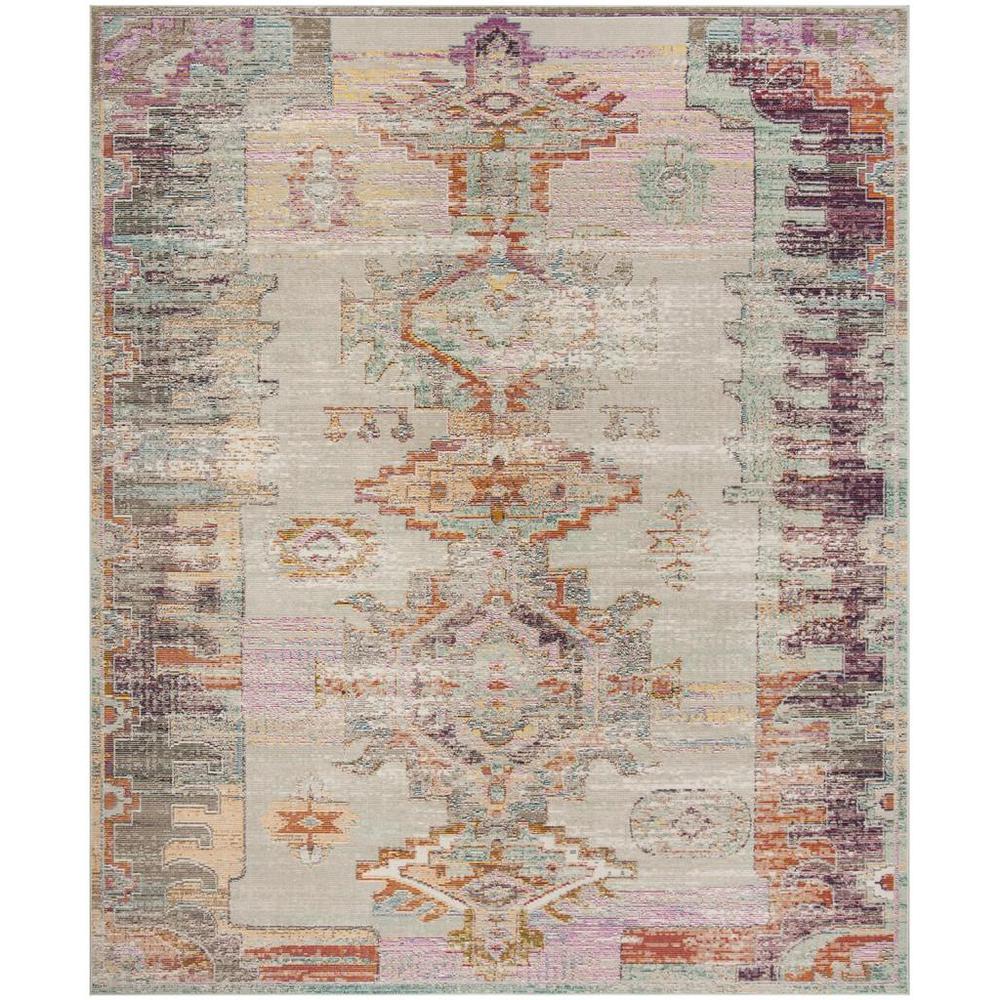 CRYSTAL, LIGHT GREY / PURPLE, 8' X 10', Area Rug. Picture 1