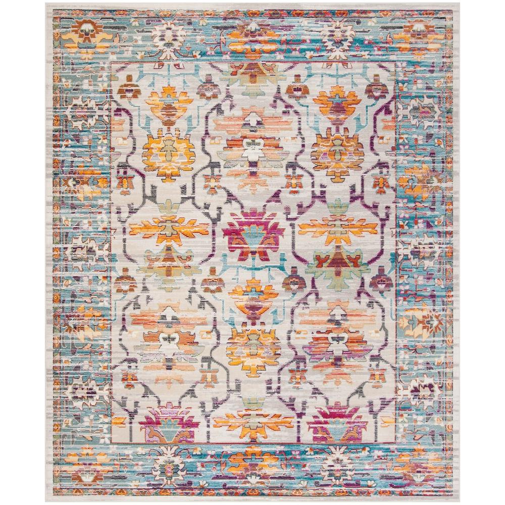 CRYSTAL, CREAM / TEAL, 8' X 10', Area Rug. Picture 1