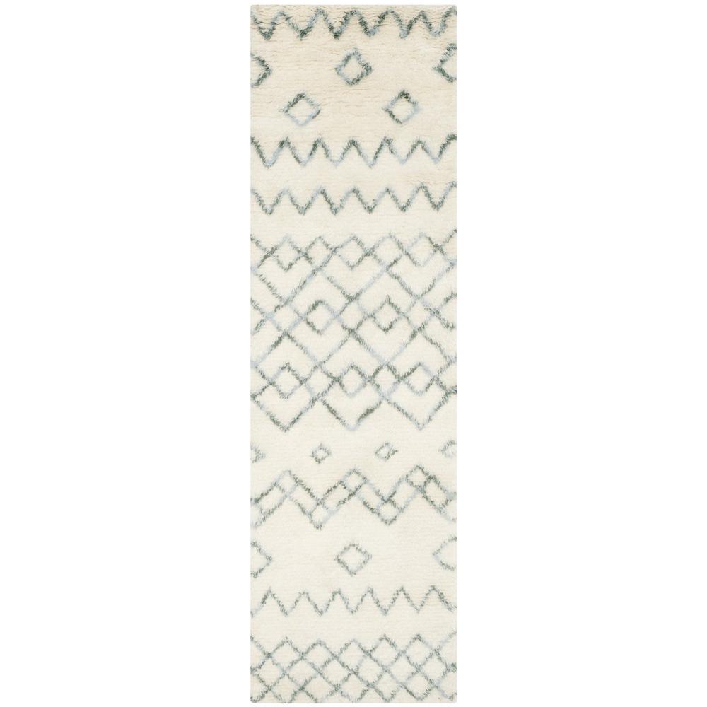 CASABLANCA, IVORY / BLUE, 2'-3" X 12', Area Rug. Picture 1