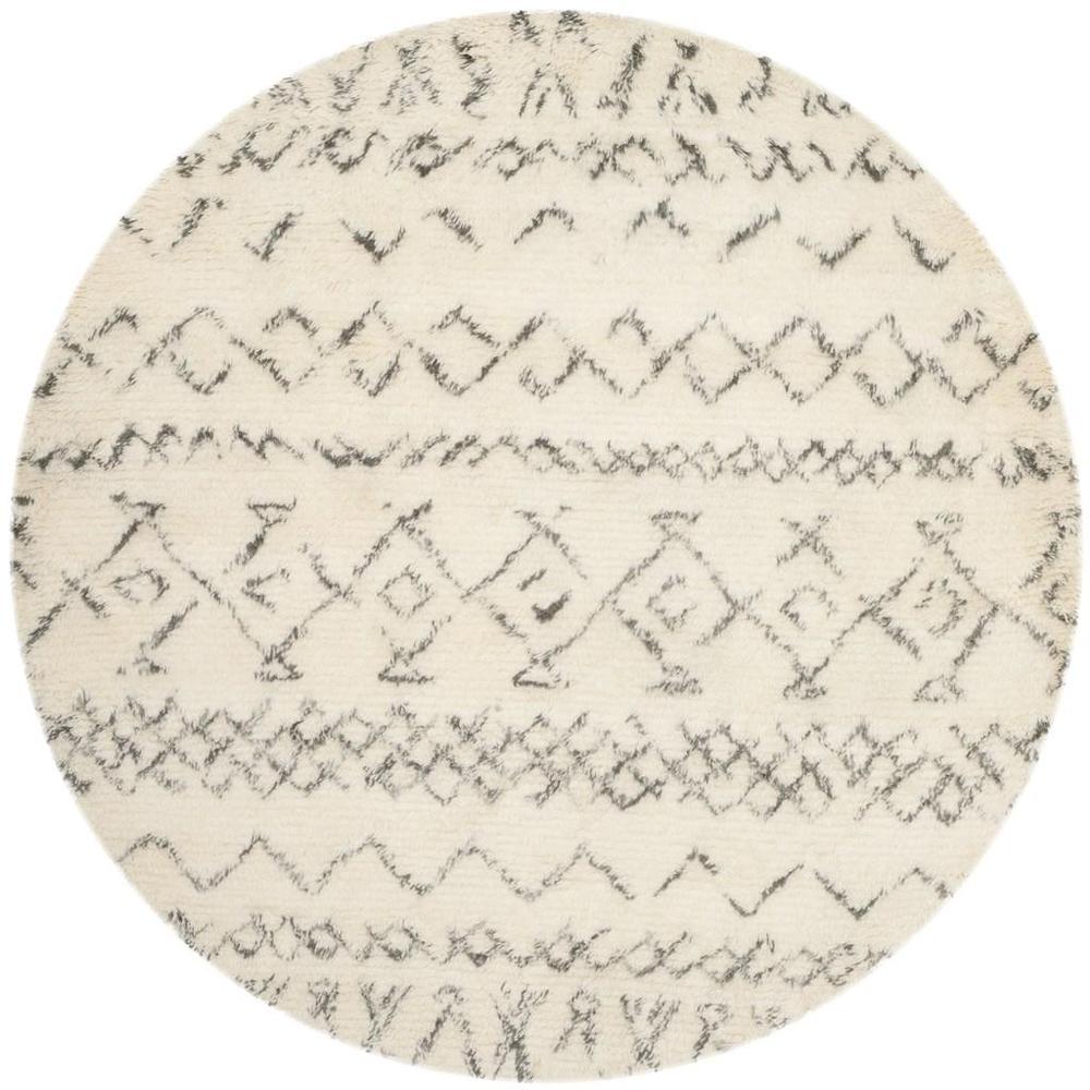 CASABLANCA, IVORY / GREY, 6' X 6' Round, Area Rug, CSB827B-6R. Picture 1