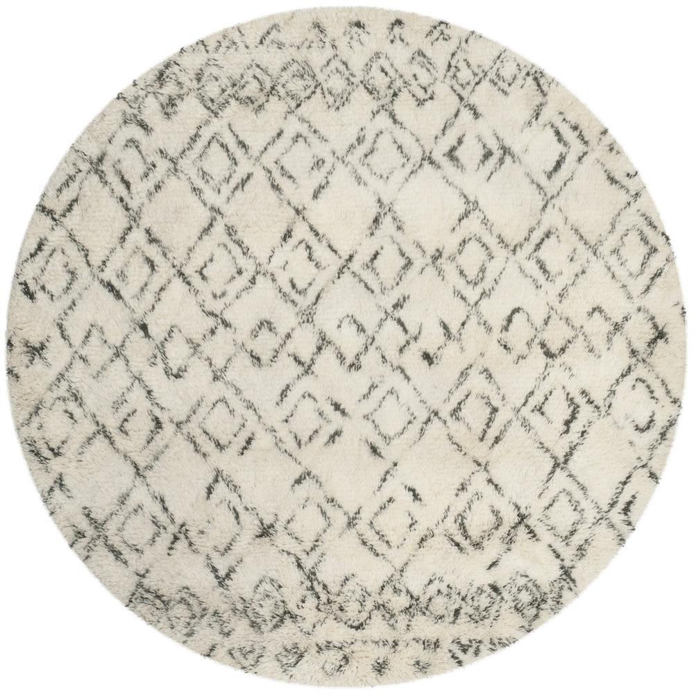 CASABLANCA, IVORY / GREY, 6' X 6' Round, Area Rug, CSB845A-6R. Picture 1