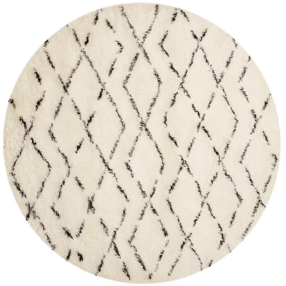 CASABLANCA, IVORY / BROWN, 6' X 6' Round, Area Rug. Picture 1