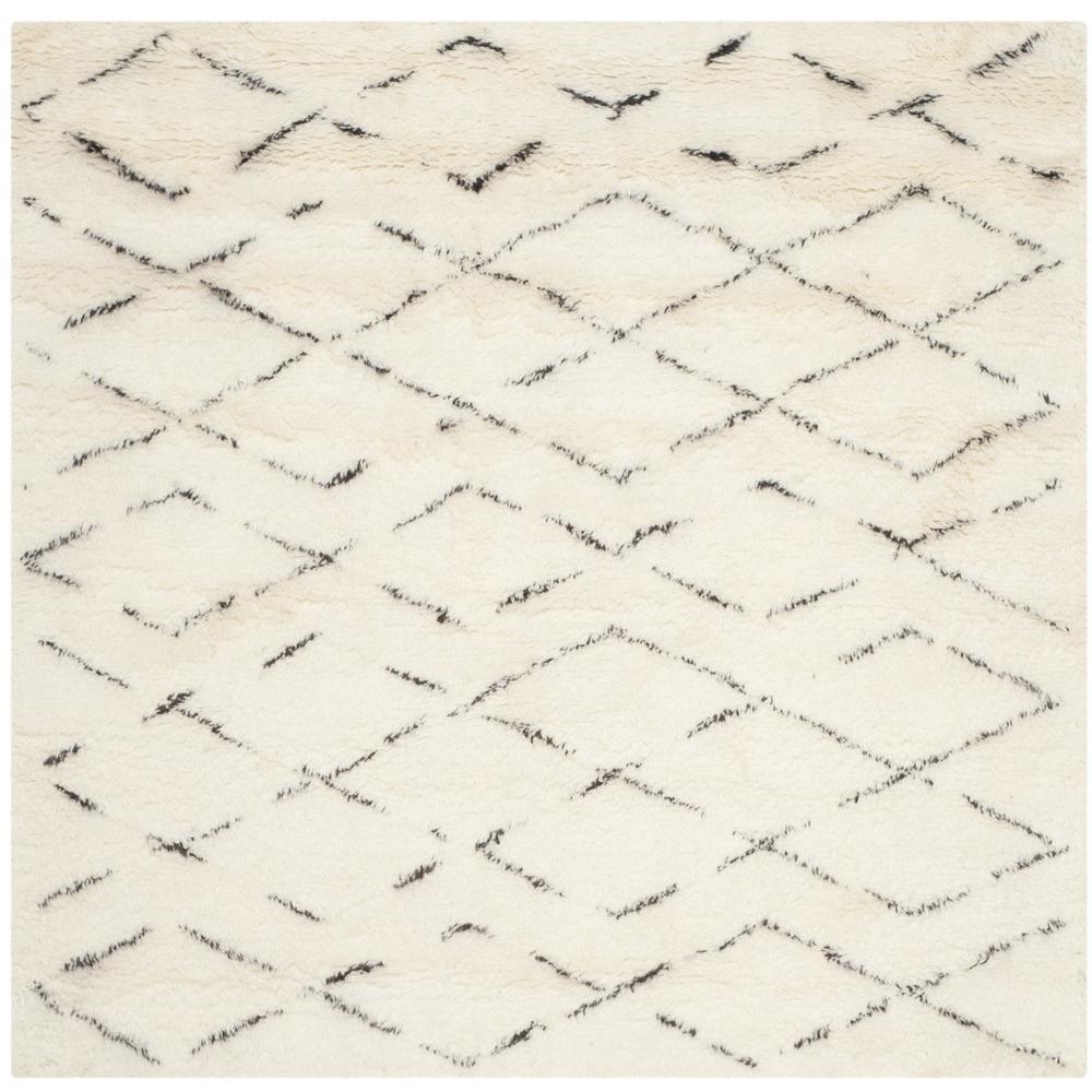 CASABLANCA, IVORY / BROWN, 6' X 6' Square, Area Rug. Picture 1