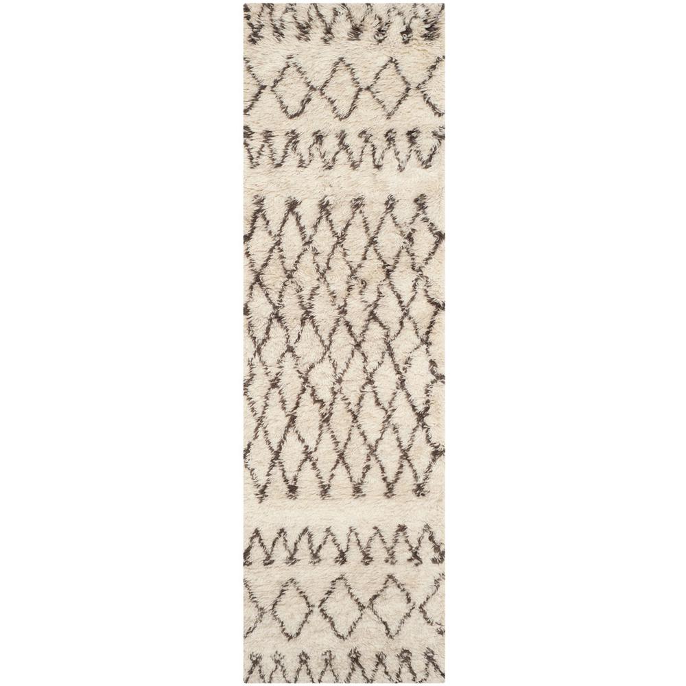 CASABLANCA, IVORY / DARK BROWN, 2'-3" X 8', Area Rug. Picture 1