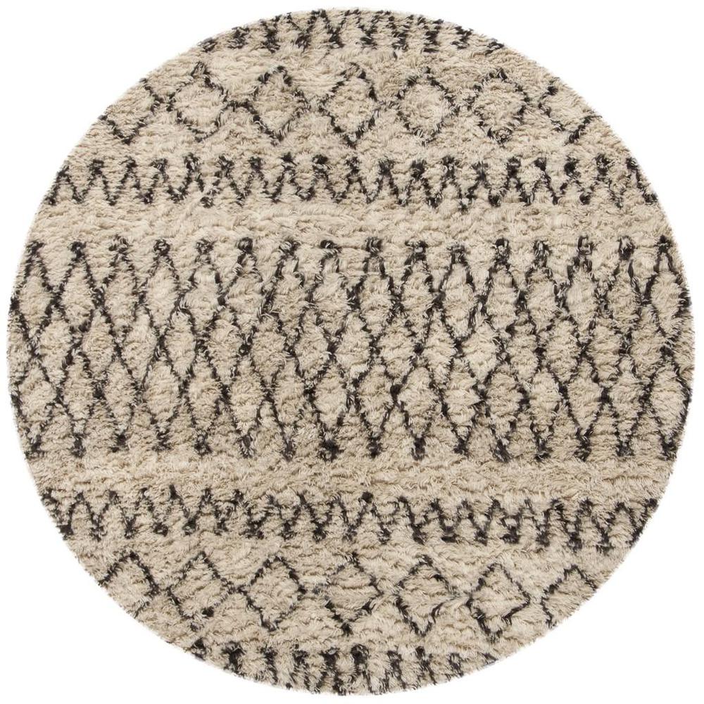 CASABLANCA, IVORY / DARK BROWN, 6' X 6' Round, Area Rug. Picture 1