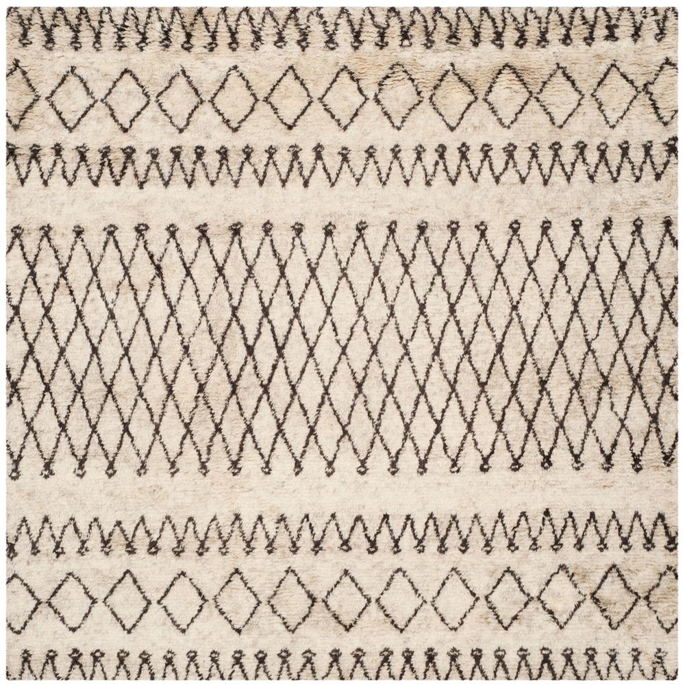 CASABLANCA, IVORY / DARK BROWN, 8' X 8' Square, Area Rug. Picture 1