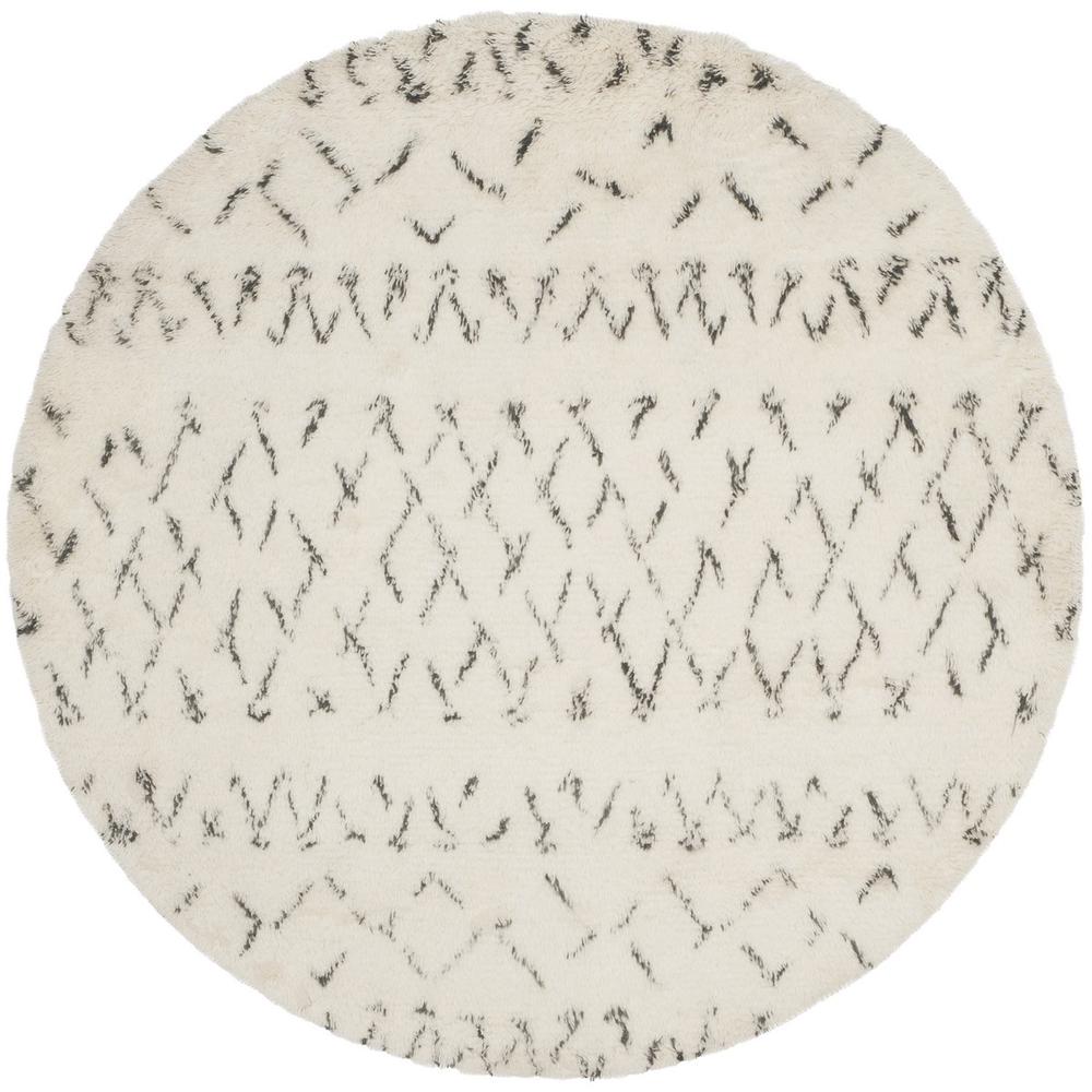 CASABLANCA, IVORY / GREY, 6' X 6' Round, Area Rug, CSB851B-6R. Picture 1