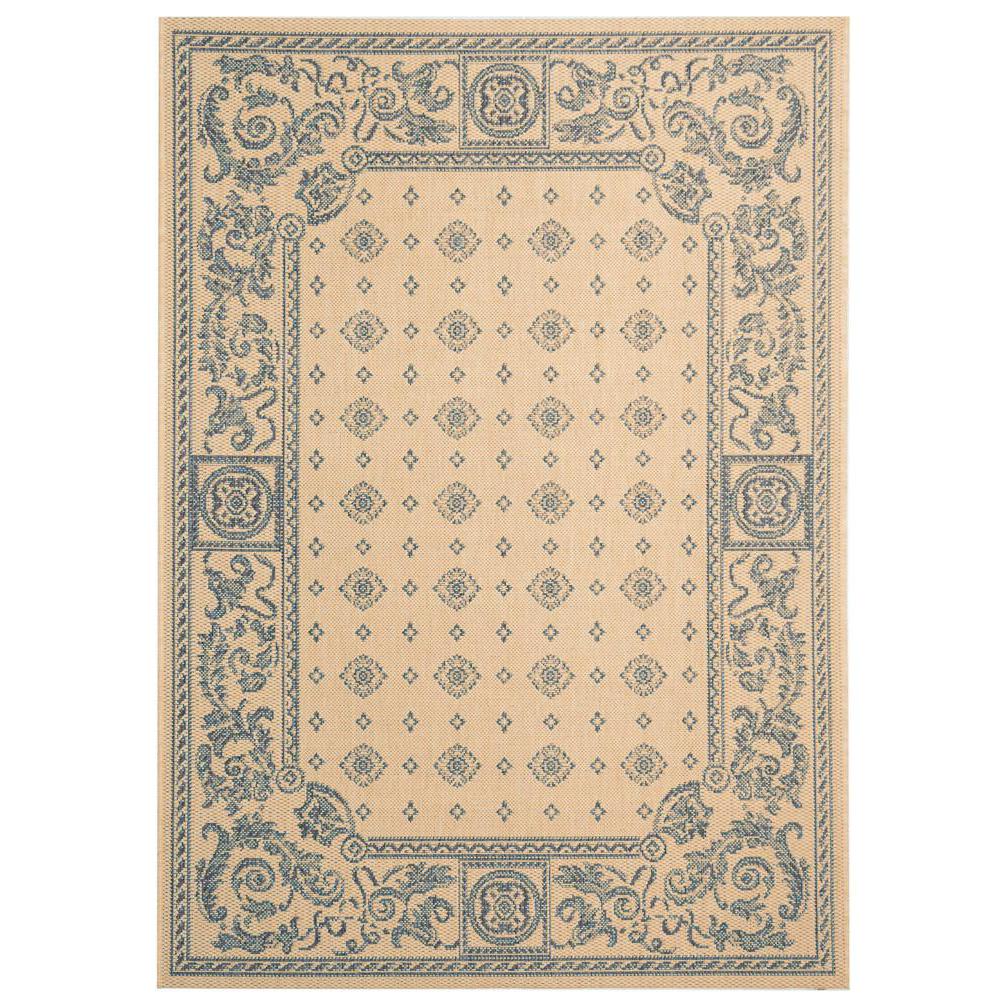 COURTYARD, NATURAL / BLUE, 2'-3" X 6'-7", Area Rug, CY1356-3101-27. Picture 1