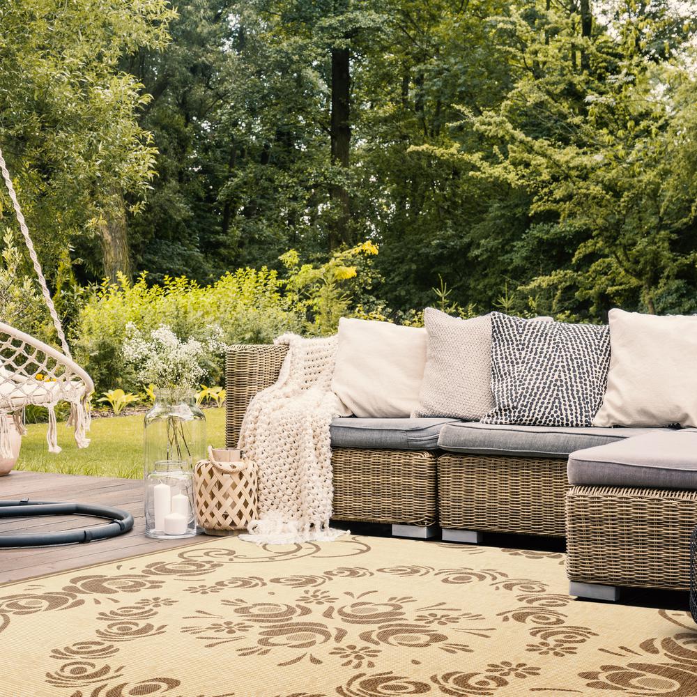 COURTYARD, NATURAL / BROWN, 8' X 11', Area Rug, CY1893-3001-8. Picture 2