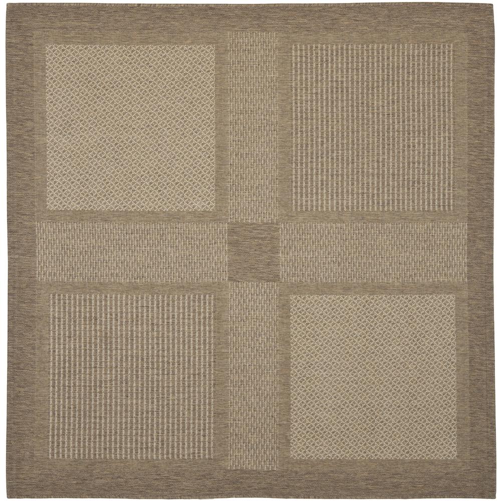 COURTYARD, BROWN / NATURAL, 6'-7" X 6'-7" Square, Area Rug, CY1928-3009-7SQ. Picture 1