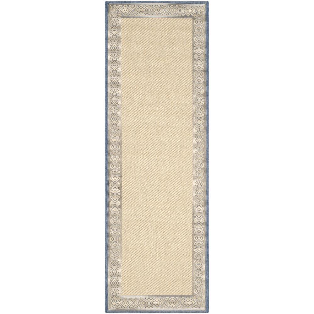 COURTYARD, NATURAL / BLUE, 2'-3" X 10', Area Rug, CY2099-3101-210. Picture 1