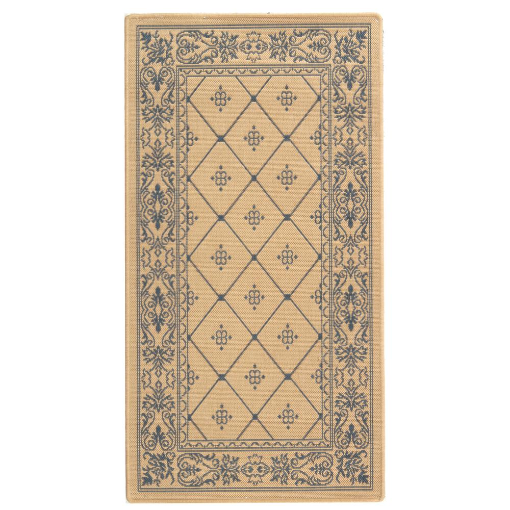 COURTYARD, NATURAL / BLUE, 2'-7" X 5', Area Rug, CY2326-3101-3. Picture 1