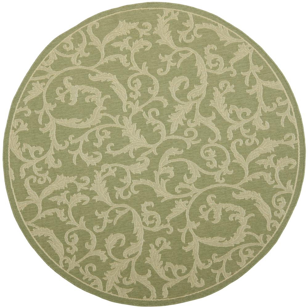 COURTYARD, OLIVE / NATURAL, 6'-7" X 6'-7" Round, Area Rug, CY2653-1E06-7R. Picture 1