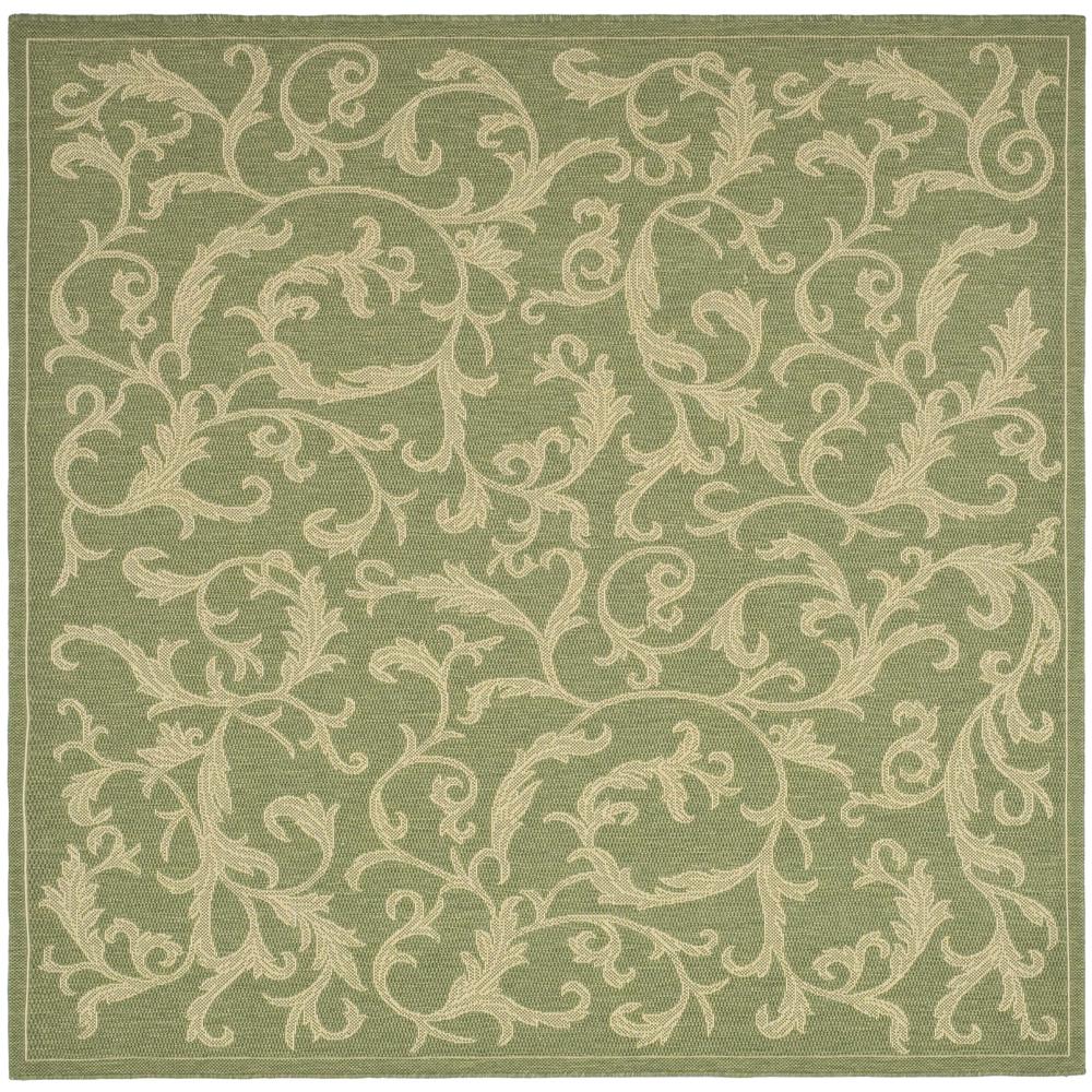COURTYARD, OLIVE / NATURAL, 6'-7" X 6'-7" Square, Area Rug, CY2653-1E06-7SQ. Picture 1