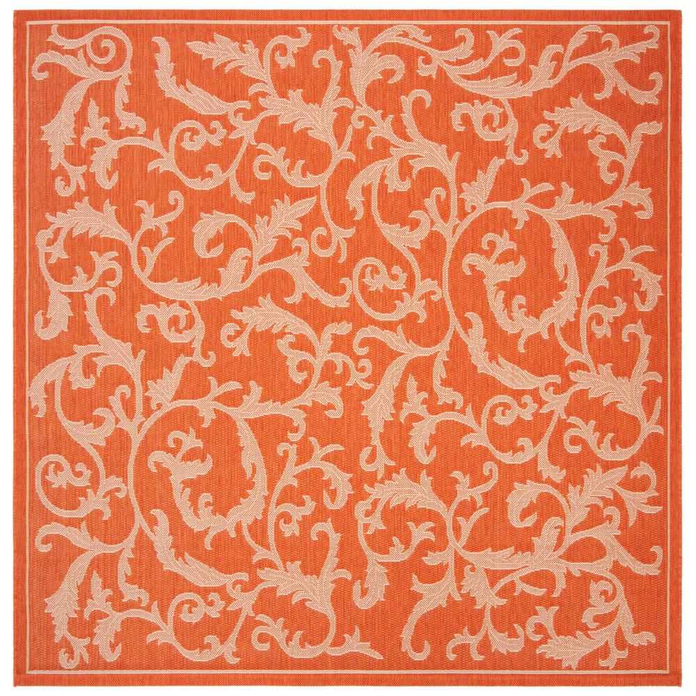 COURTYARD, TERRACOTTA / NATURAL, 6'-7" X 6'-7" Square, Area Rug, CY2653-3202-7SQ. Picture 1