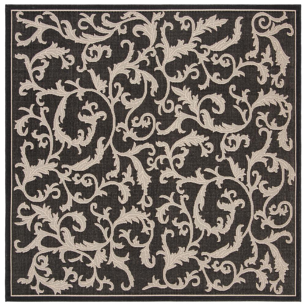 COURTYARD, BLACK / SAND, 6'-7" X 6'-7" Square, Area Rug, CY2653-3908-7SQ. Picture 1
