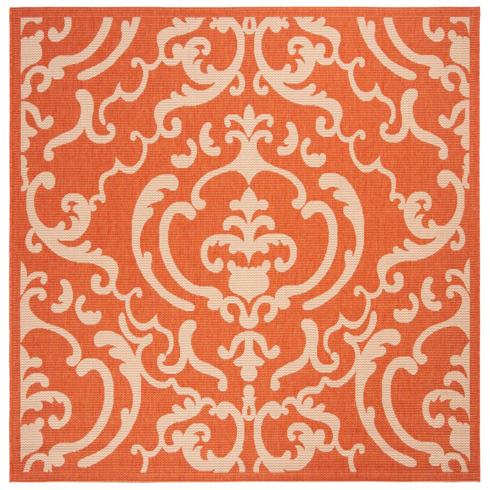 COURTYARD, TERRACOTTA / NATURAL, 6'-7" X 6'-7" Square, Area Rug, CY2663-3202-7SQ. Picture 1