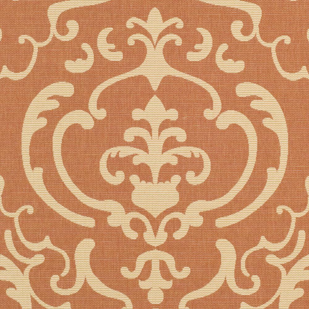 COURTYARD, TERRACOTTA/NATURAL, 7'-10" X 7'-10" Square, Area Rug, CY2663-3202-8SQ. Picture 2