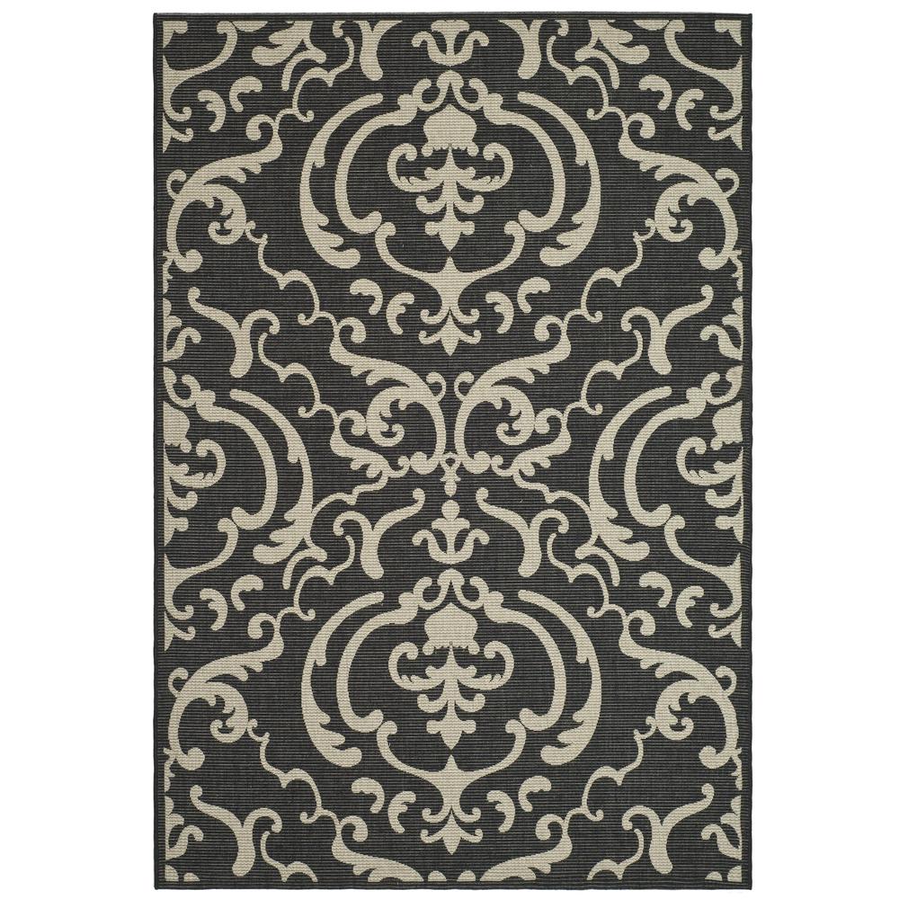 COURTYARD, BLACK / SAND, 6'-7" X 9'-6", Area Rug, CY2663-3908-6. Picture 5
