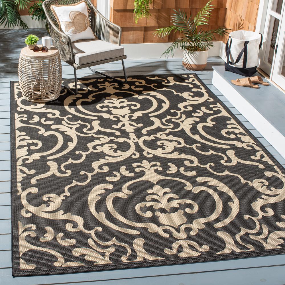 COURTYARD, BLACK / SAND, 6'-7" X 9'-6", Area Rug, CY2663-3908-6. Picture 1