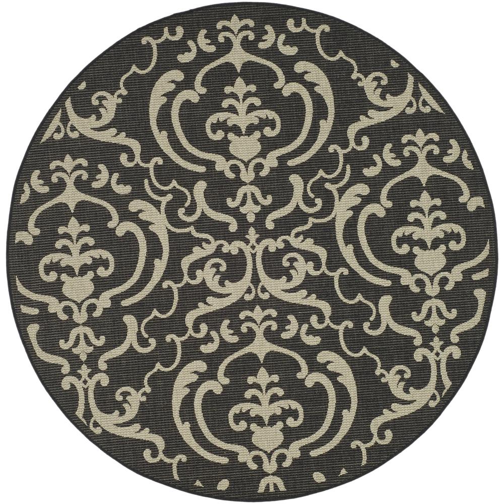 COURTYARD, BLACK / SAND, 6'-7" X 6'-7" Round, Area Rug, CY2663-3908-7R. Picture 4